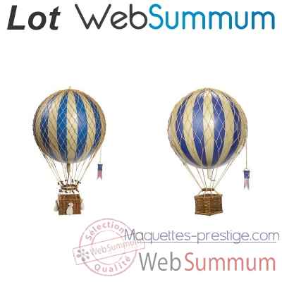 Lot 2 Montgolfieres ballon bleu diametre 18 et 32cm a suspendre -LWS-447
