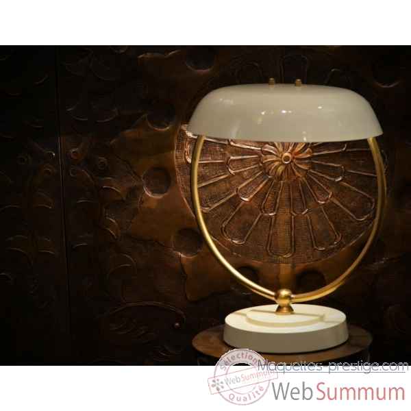 Lampe de bureau 50\'s finition crême&laiton Objet de Curiosité -LU146