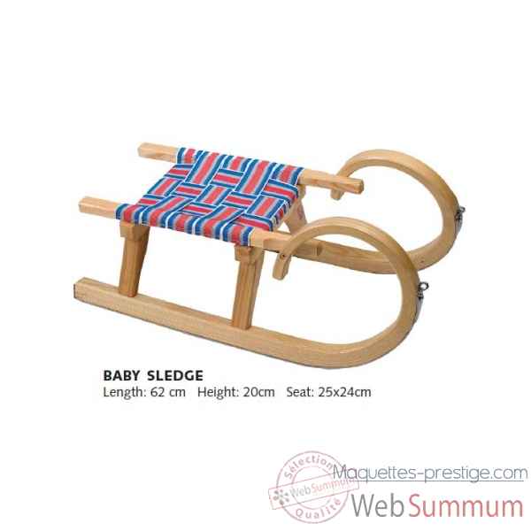 Luge nordique en bois gris bleu rouge pour enfant - modele baby Sport d\'hiver 20150010300