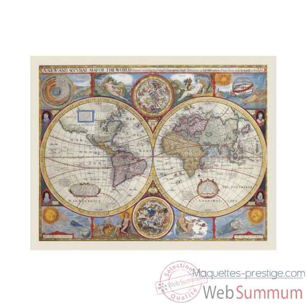 Carte avec cartographie et illustrations d\\\'époque Zoffoli -Art.3231